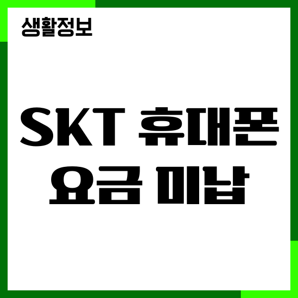 SKT 휴대폰요금 미납 납부, 일시정지해제, 납부방법