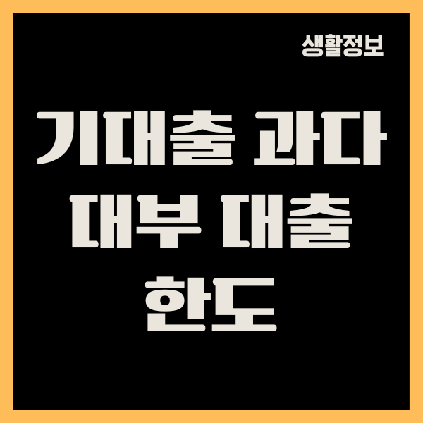 기대출 과다자 대부 대출 한도, 가능 상품, 조건, 신청