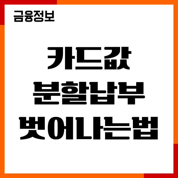 카드값 분할납부 벗어나는법, 변경 문제, 해결 방법 총정리
